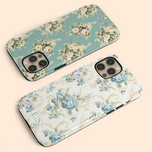 Custom Initials Shabby Chic Rococo iPhone Case